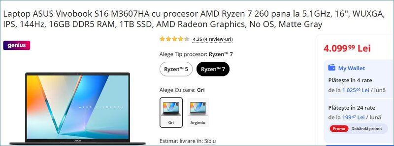 ASUS Vivobook S16 2025,Ryzen 7,16